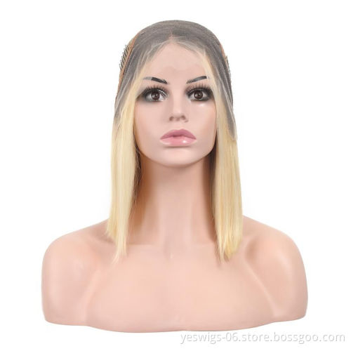 Wholesale 1b/613 Virgin Hair Short Bob Wig, Good Quality Peruvian Remy Hair 13*4 Lace Front Bob Wigs 9A 10A Blonde